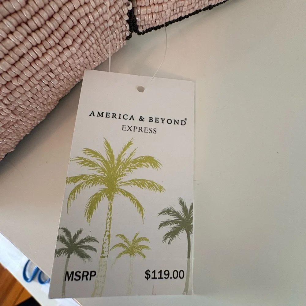 Floral Beaded Shoulder Bag NWT America And Beyond Sparkly Springy Intricate - Picture 8 of 16